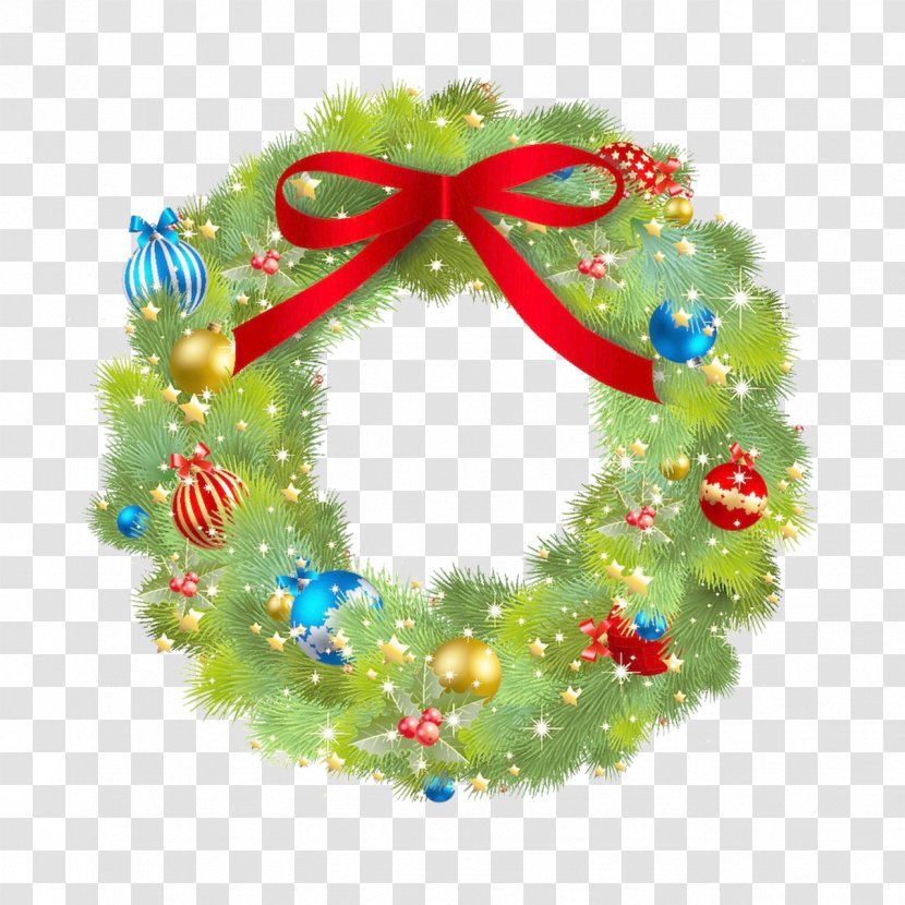 Wreath Christmas Free Content Clip Art - Garland - Pull Material Transparent PNG