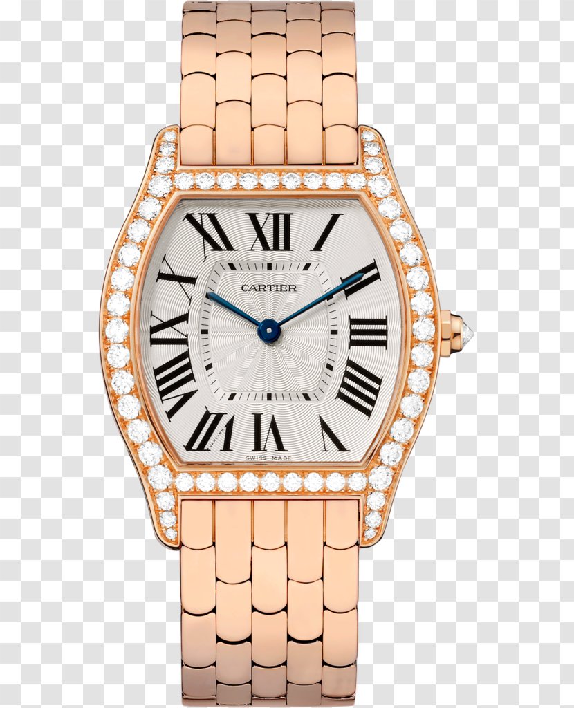 Cartier Watch Diamond Dial Jewellery - Gold - Span And Div Transparent PNG