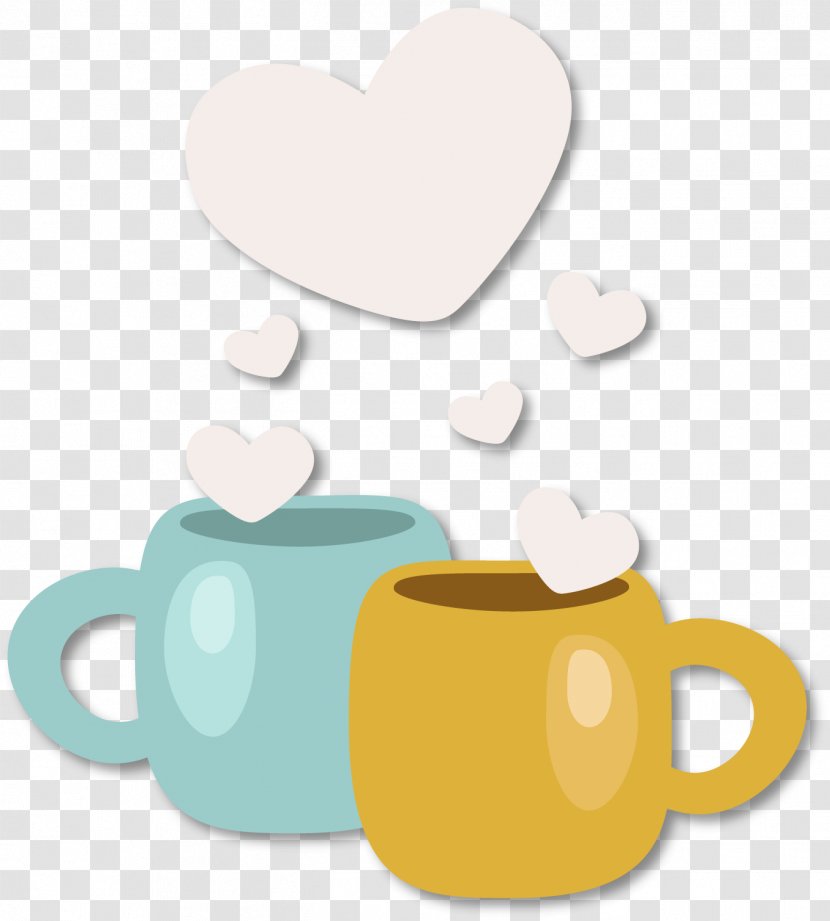 Qixi Festival Coffee Cup Clip Art - Valentines Day Decorative Material Transparent PNG