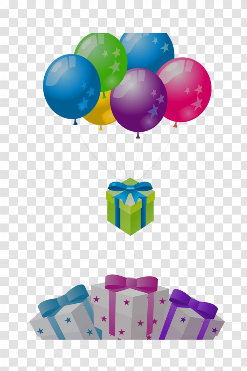 Balloon Gift Box Gratis - Multicolored Balloons And Transparent PNG