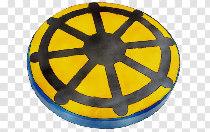 Yellow Wheel Circle Pattern Symbol - Wet Ink Transparent PNG