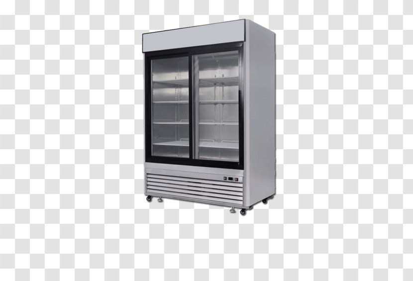 Sliding Glass Door Refrigerator Refrigeration - Stainless Steel Transparent PNG