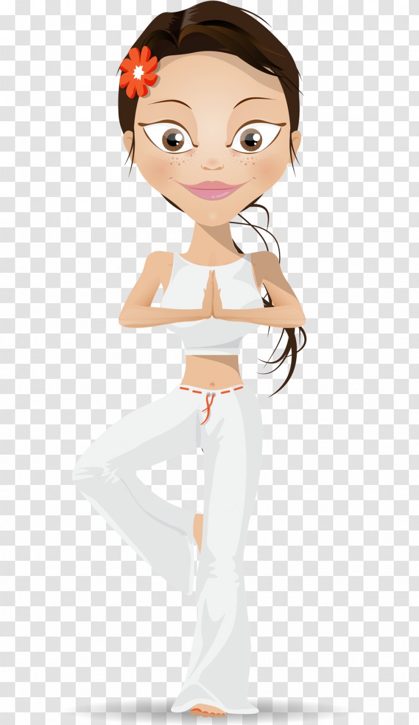 Yoga Cartoon Lotus Position Illustration - Vector Painted Beauty Transparent PNG