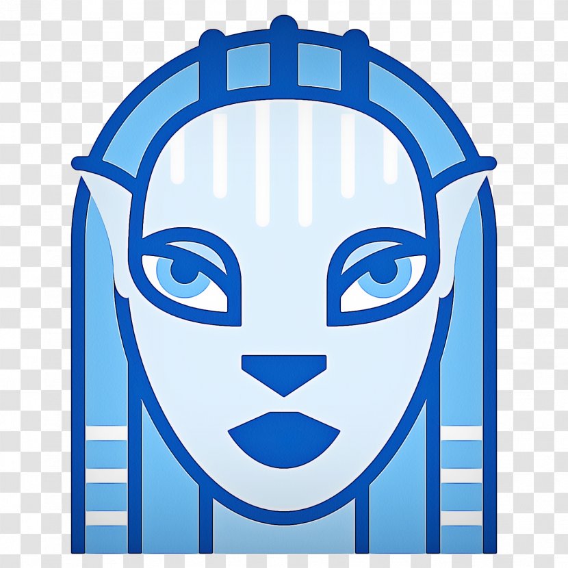 Blue Head Clip Art Line Electric - Smile Transparent PNG