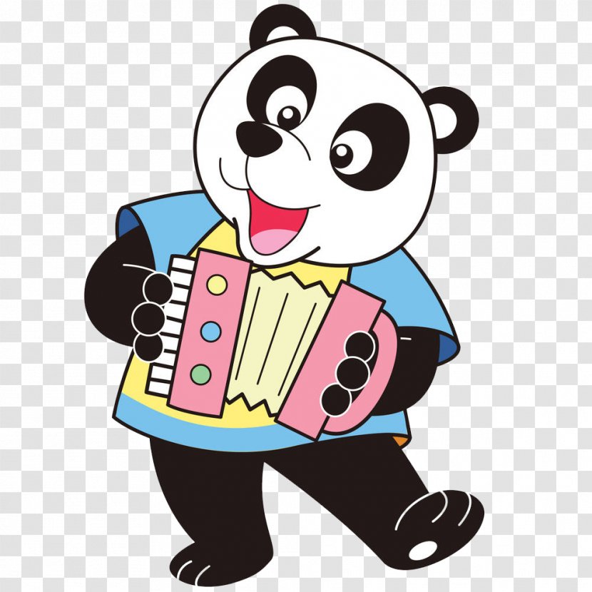 Accordion Royalty-free Cartoon Illustration - Stock Footage - Panda Pull Stand Type Piano Transparent PNG
