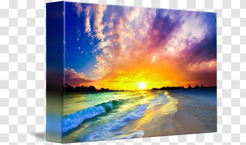 Travel Photography Canvas Print - Sea Sunset Transparent PNG