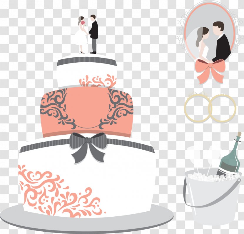 Wedding Cake Tuscan Hall Banquet Center - Vector Hand-painted Transparent PNG