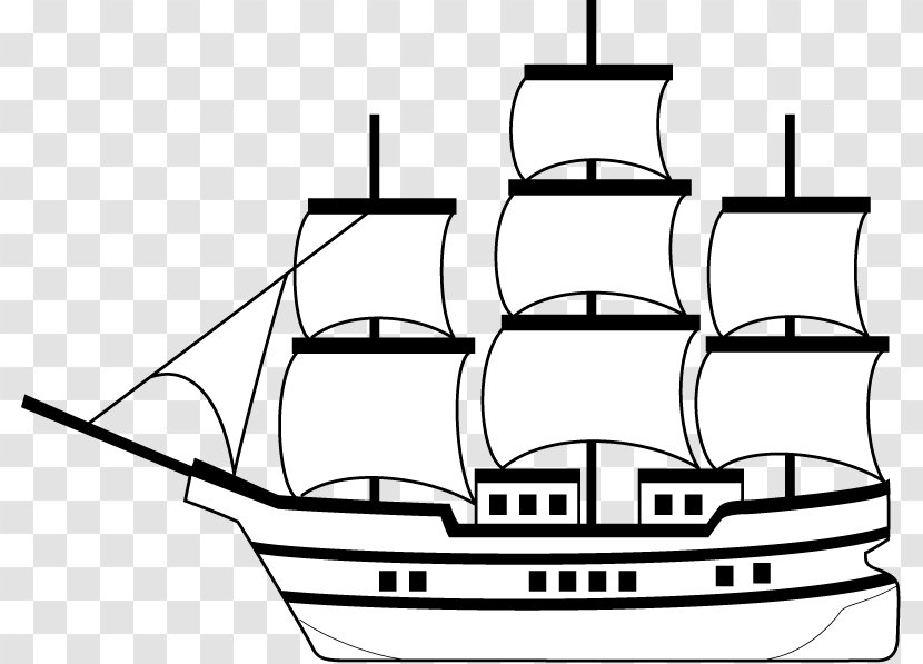 Caravel Ship Boat Drawing Clip Art - Line - Trade Clipart Transparent PNG