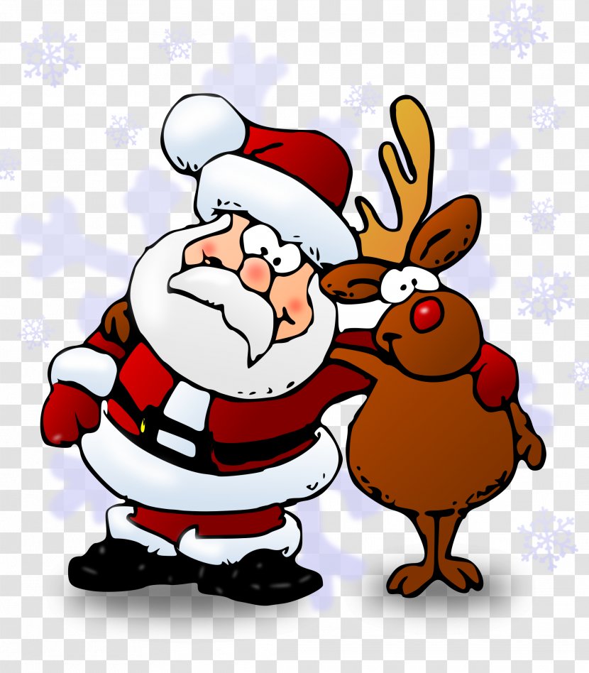 Rudolph Santa Claus Reindeer North Pole Clip Art - The Rednosed - Sleigh Transparent PNG