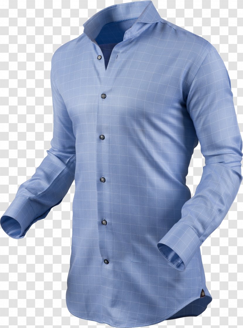 Blouse Dress Shirt Poplin Blue - Casamoda Transparent PNG