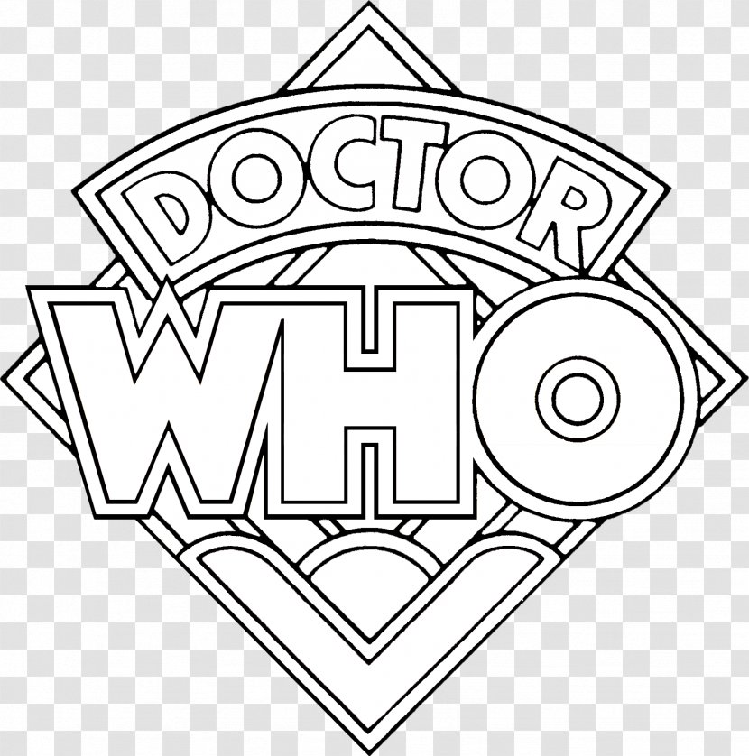 Black And White Drawing Line Art TARDIS Physician - Diamond Logo Transparent PNG