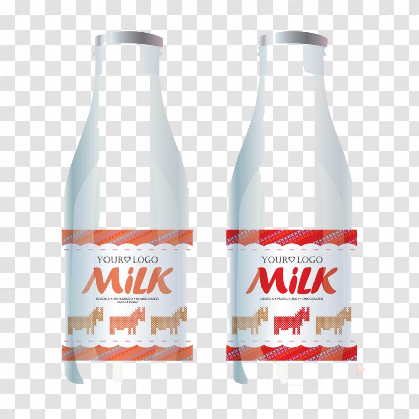 Milk Photography Illustration - Brand - Two Bottles Of Yogurt Buckle Creative HD Free Transparent PNG