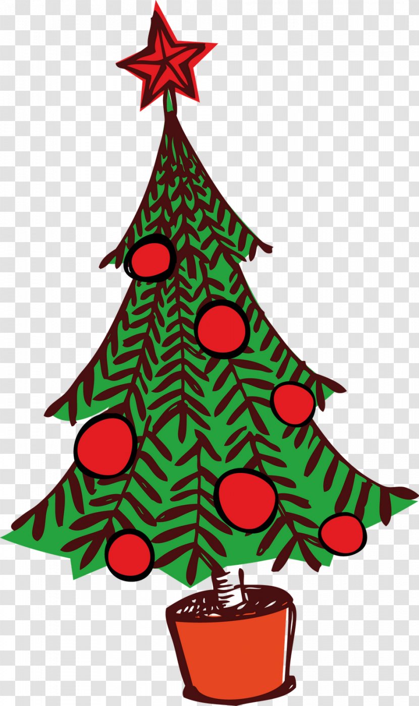 Christmas Tree Ornament Spruce Fir Clip Art - Evergreen Transparent PNG