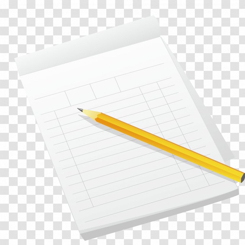 Paper Notepad Pencil - Material - Vector And Transparent PNG