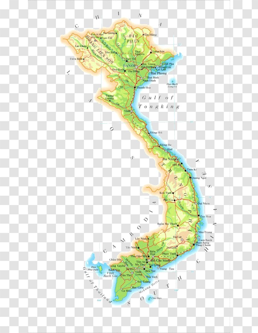 Vietnam War Laos Map North - Topography Transparent PNG