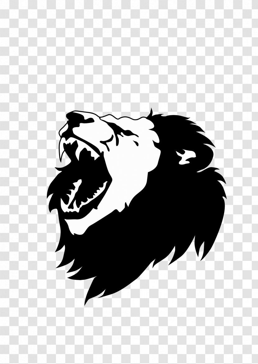 Lion's Roar Drawing Clip Art - Black And White - Lion Transparent PNG