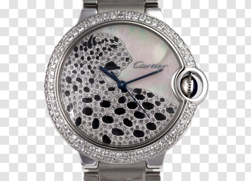Cartier Ballon Bleu Leopard Watch Strap - Silver Transparent PNG