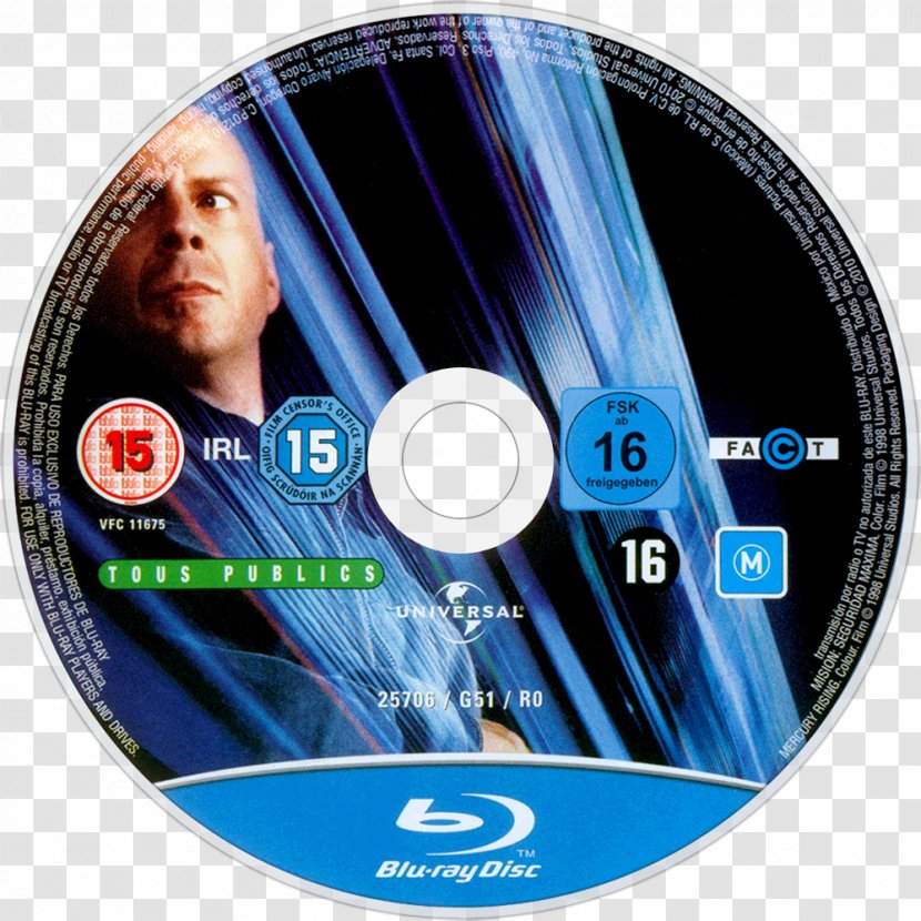 Compact Disc Blu-ray Mercury Rising Disk Image - King Kong - Bruce Willis Transparent PNG