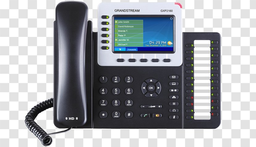 Grandstream GXP2160 Networks VoIP Phone Telephone Voice Over IP - Secure Realtime Transport Protocol - Business System Transparent PNG