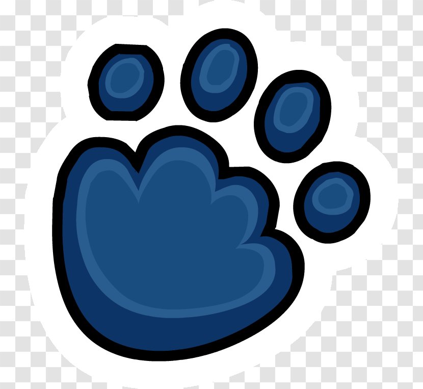 Club Penguin Polar Bear Dog - Electric Blue - Picture Of Paw Print Transparent PNG