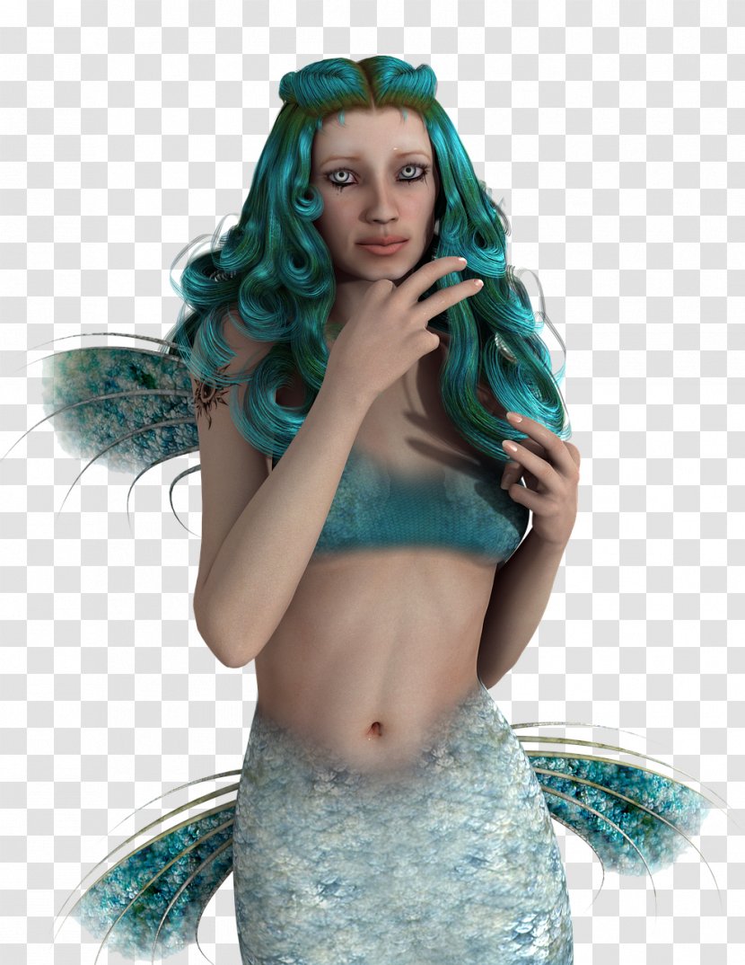Mermaid Woman Siren - Flower - Mermaids Transparent PNG