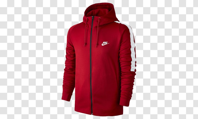 Hoodie T-shirt Nike Jacket Sweater - Tshirt - Red Black With Hood Transparent PNG
