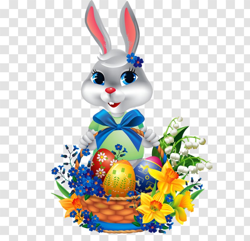 Easter Bunny Basket Egg Clip Art - Rabbit - Baskets, Transparent PNG