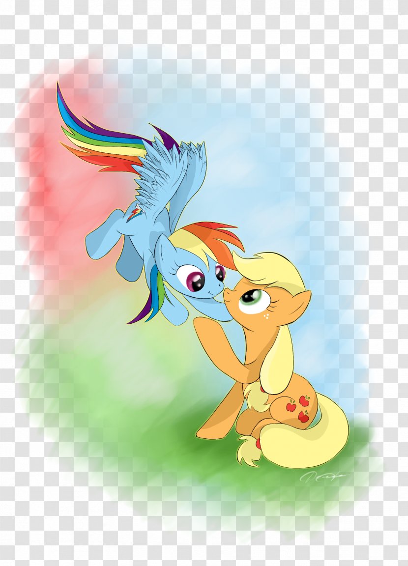 Rainbow Dash Pony Applejack Rarity DeviantArt - Mammal - Watercolor Apple Transparent PNG
