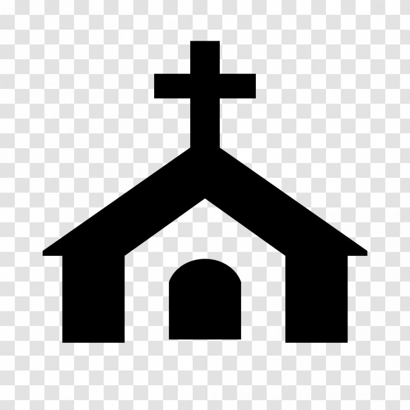 Christian Church Map Symbolization Sign - Black And White - Cathedral Transparent PNG