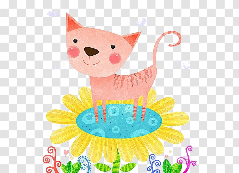 Cat Clip Art - Cartoon - Flower Transparent PNG