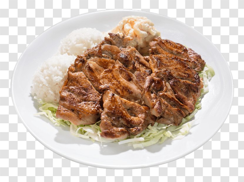 Cuisine Of Hawaii Barbecue Grill Chicken Macaroni Salad Dish - Fried Fish Transparent PNG