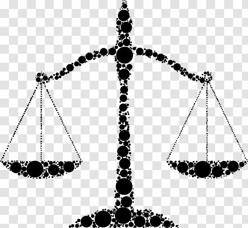 Justice Measuring Scales Clip Art - Black And White - Scale Transparent PNG