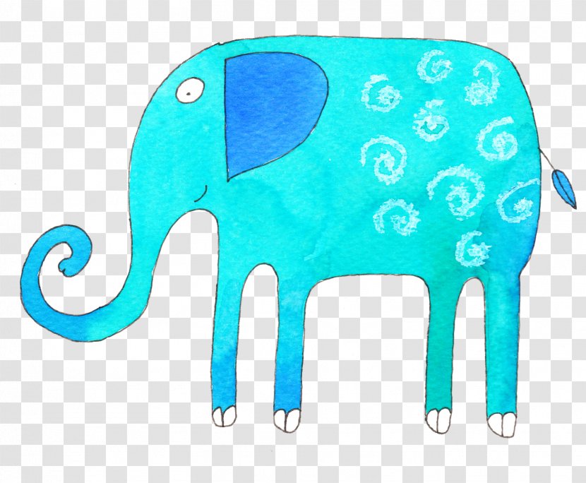 Indian Elephant Turquoise Clip Art Transparent PNG