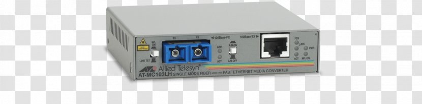 Allied Telesis AT MC103LH Transceiver Fast Ethernet 100BASE-TX - Wireless - Electronics Accessory Transparent PNG