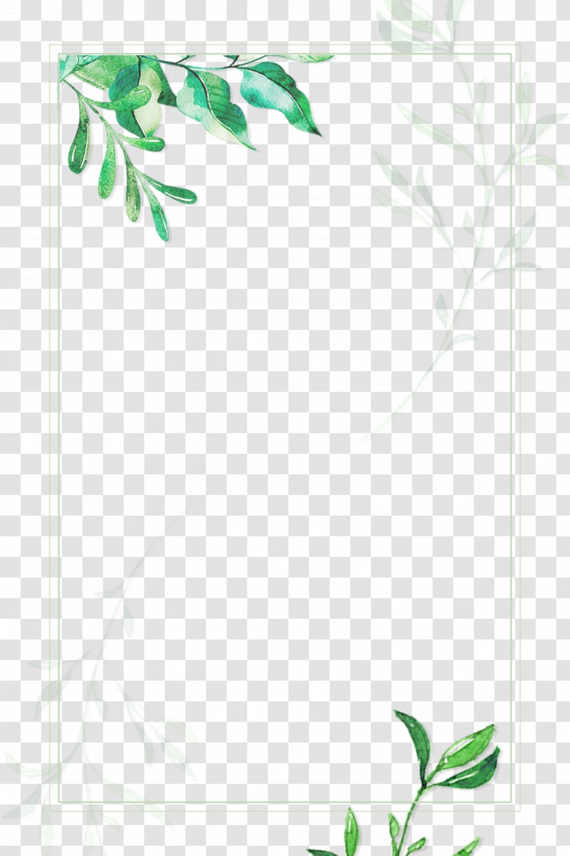 Template Adobe Illustrator Cdr - Advertising - Hand Painted Green Plant Borders Transparent PNG