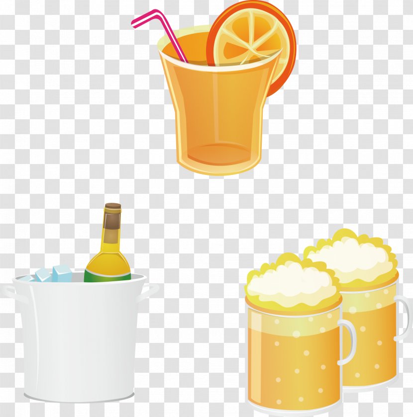Beer Orange Juice Drink Cocktail - Cup - Iced Lemon Transparent PNG