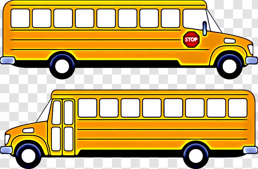 Land Vehicle Mode Of Transport Bus Motor - Yellow - Commercial Cartoon Transparent PNG