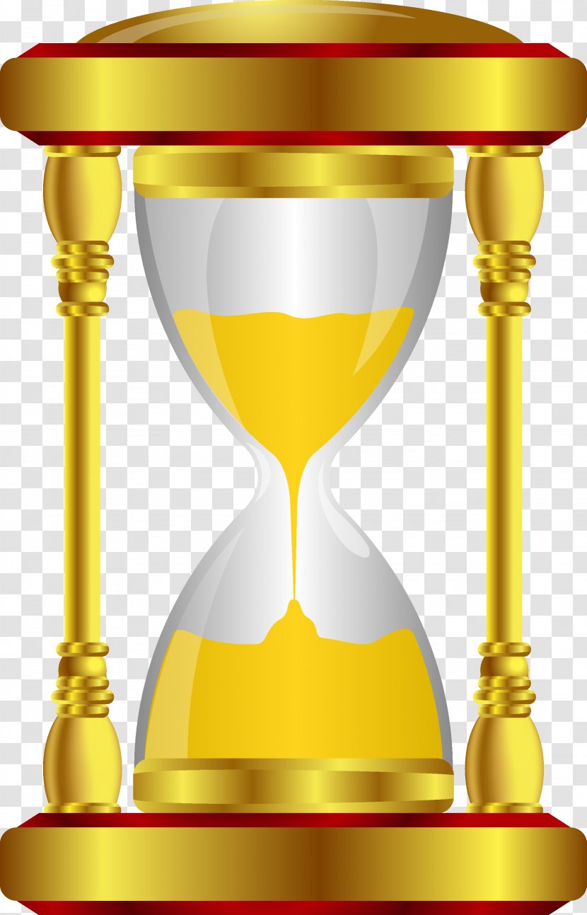 Hourglass Time Clip Art - Yellow Transparent PNG