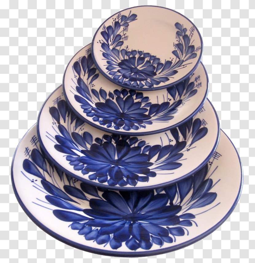 Plate Blue And White Pottery Ceramic Platter Saucer - Tableware Transparent PNG