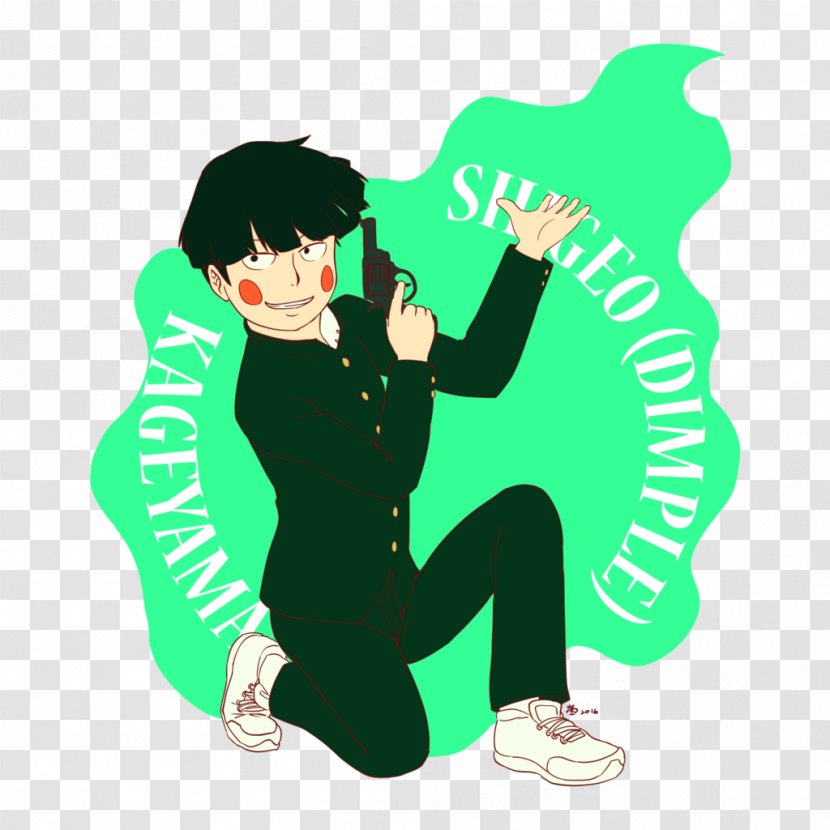 Illustration Mob Psycho 100 Television Text Clip Art - Green - Dominate Transparent PNG