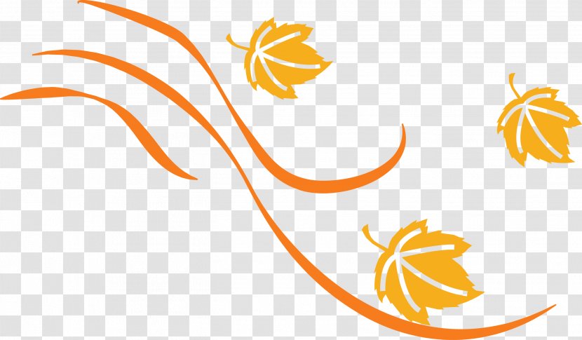 Leaf Clip Art - Orange - Leaves Fluttering In The Wind Transparent PNG