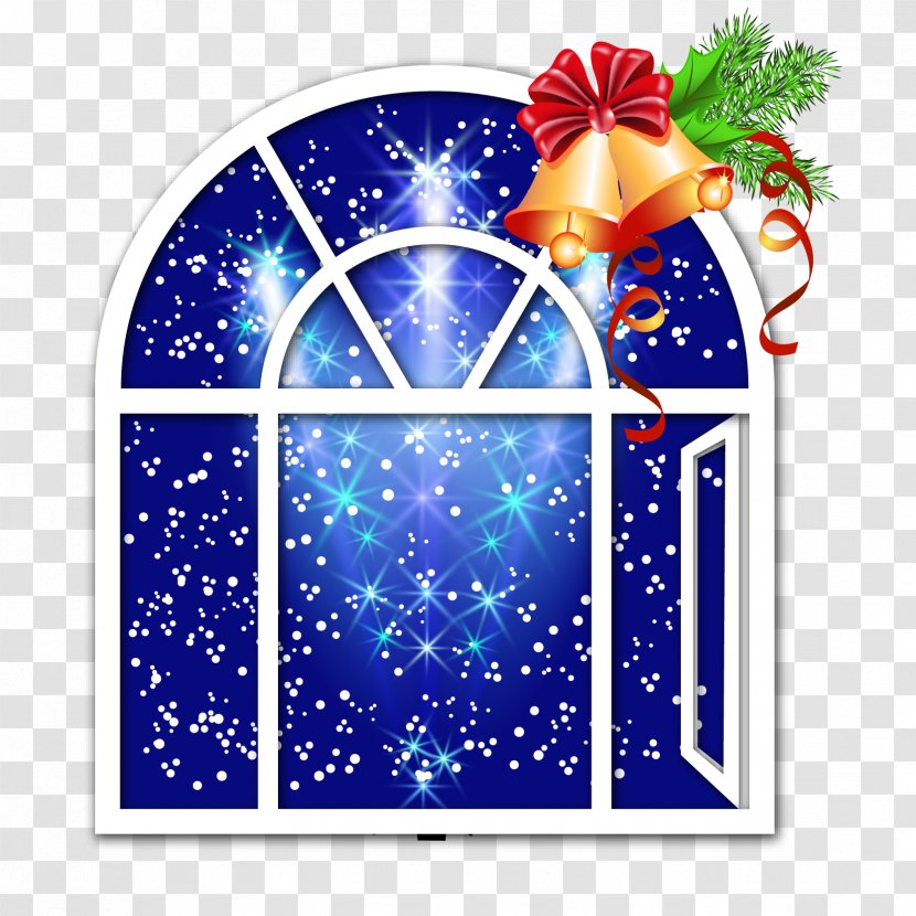 Window Santa Claus Christmas Clip Art - Royaltyfree - Vector European-style Windows Elements Transparent PNG