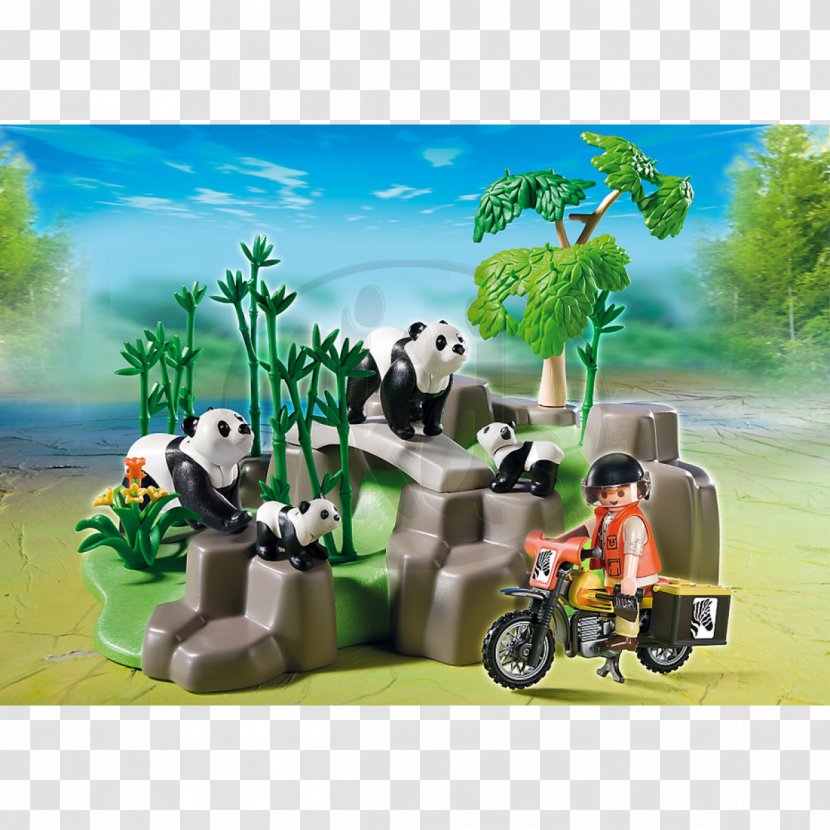Playmobil Giant Panda Toy Amazon.com Construction Set - Grass Transparent PNG