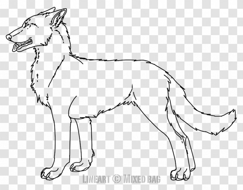 Dog Breed Line Art German Shepherd Puppy Gray Wolf - Herd Transparent PNG