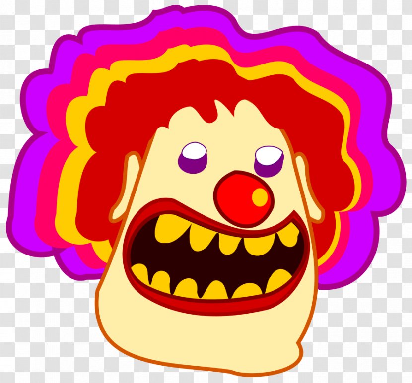 Evil Clown Cartoon Clip Art - Facial Expression - Happy Images Transparent PNG
