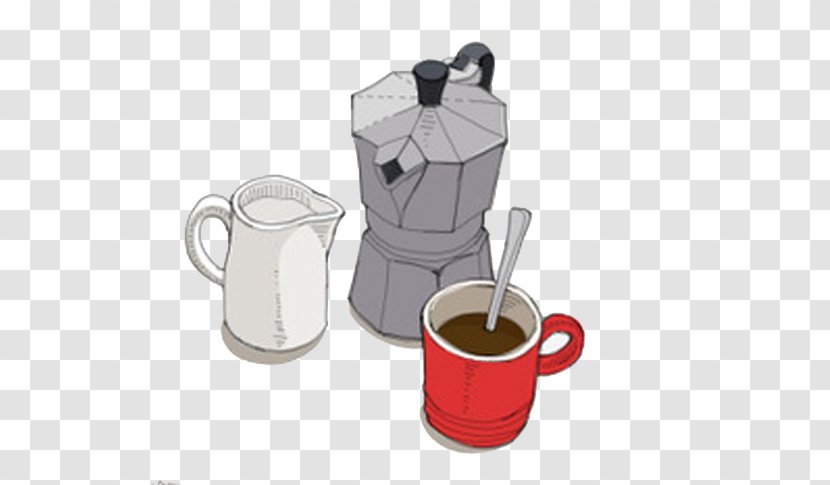Coffee Cup Cafe Kettle Illustration Transparent PNG