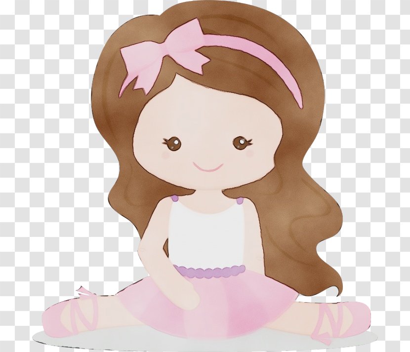 Cartoon Pink Clip Art Animation Brown Hair - Paint - Fictional Character Transparent PNG