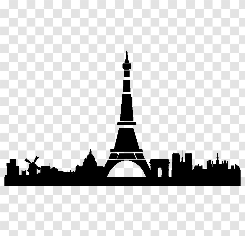 Paris Sticker Decorative Arts - Monochrome Transparent PNG