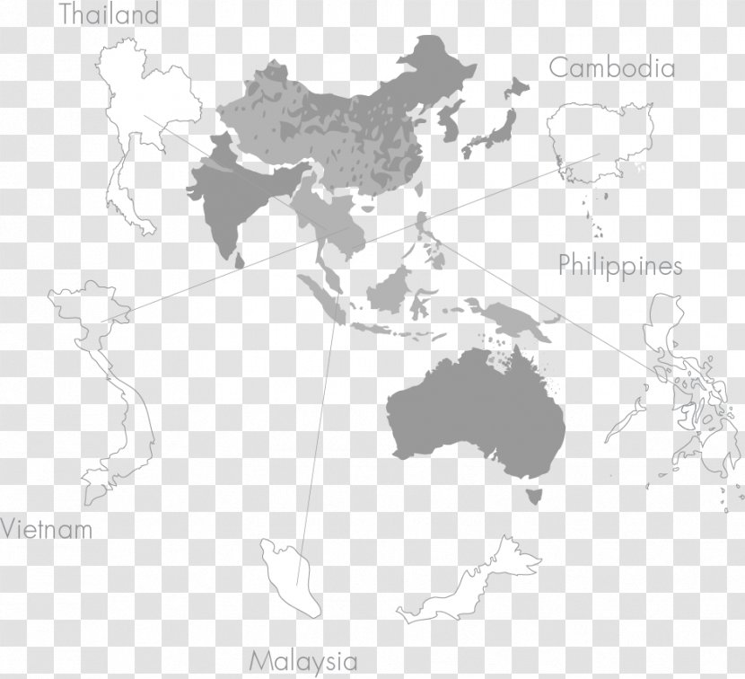 Vector Graphics Asia-Pacific World Map - Wattana Bangkok Thailand ...