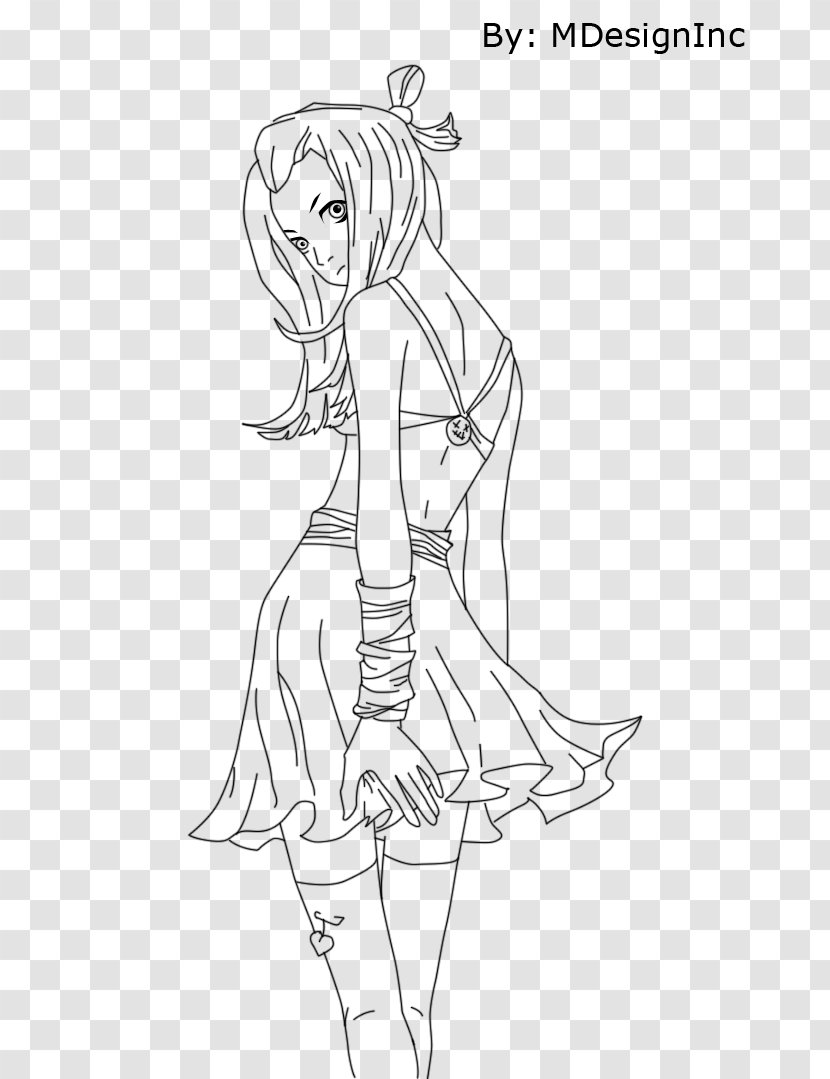 Line Art Drawing Dress Cartoon Woman - Heart Transparent PNG